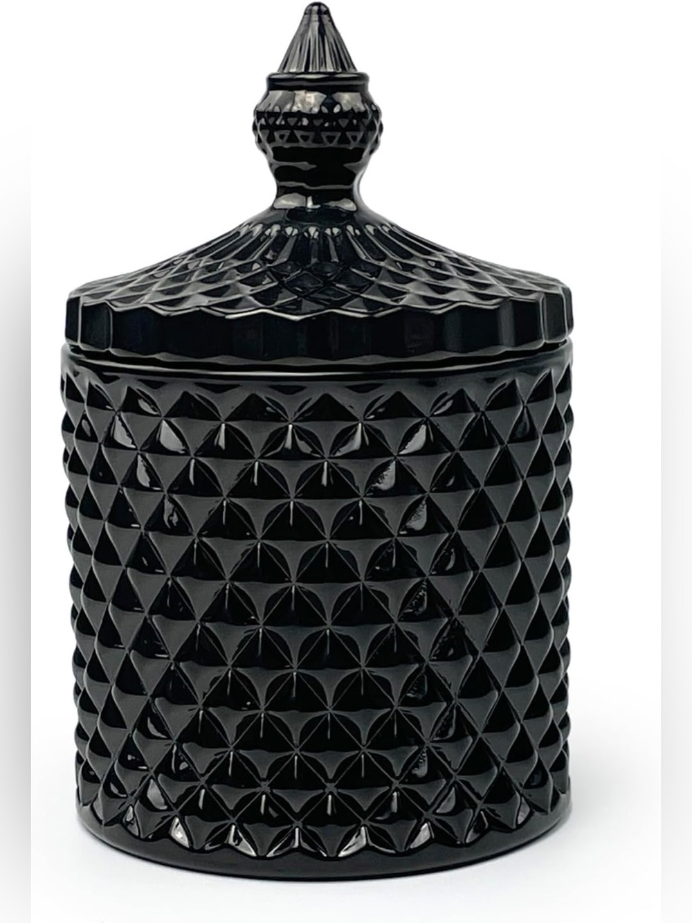 Black Glass Jar with Lid, Cookie Jar, etc. Gothic